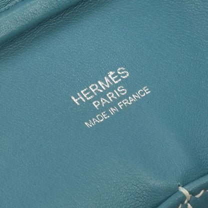 Hermes Plume Tote Epsom Blue Jean Bleu Silver Handbag Veau — view 7
