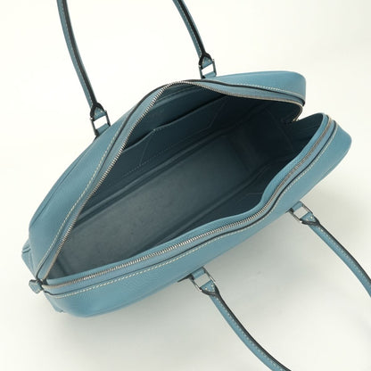 Hermes Plume Tote Epsom Blue Jean Bleu Silver Handbag Veau — view 8