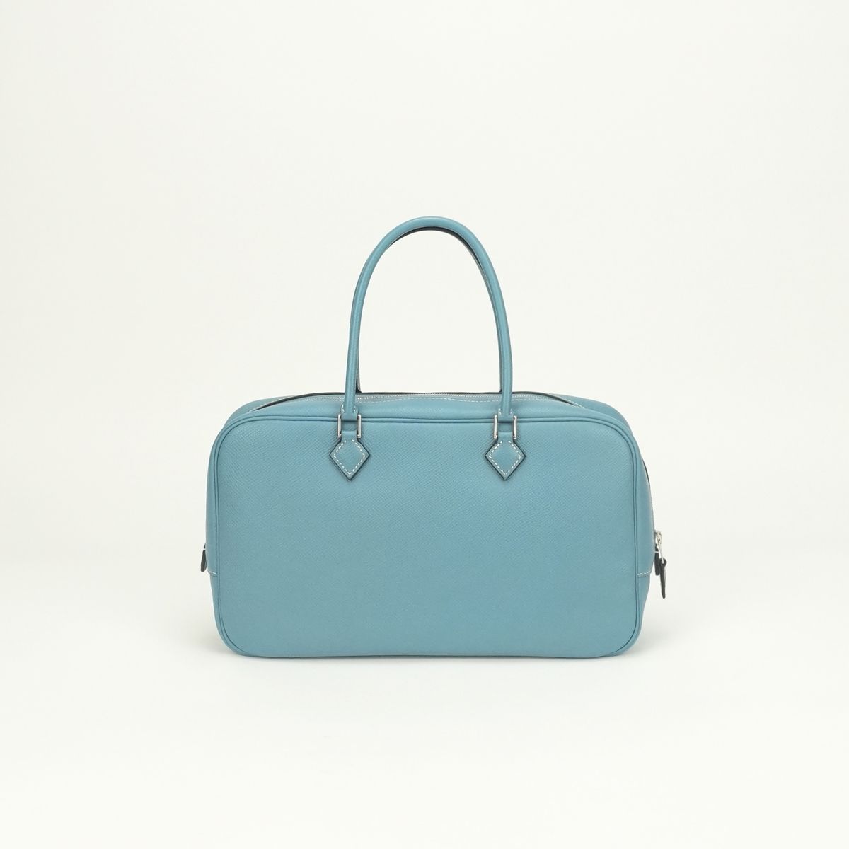 Hermes Plume Tote Epsom Blue Jean Bleu Silver Handbag Veau — view 3