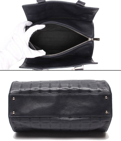 Chanel Tote Bag Silver Choco Bar Lambskin — view 3