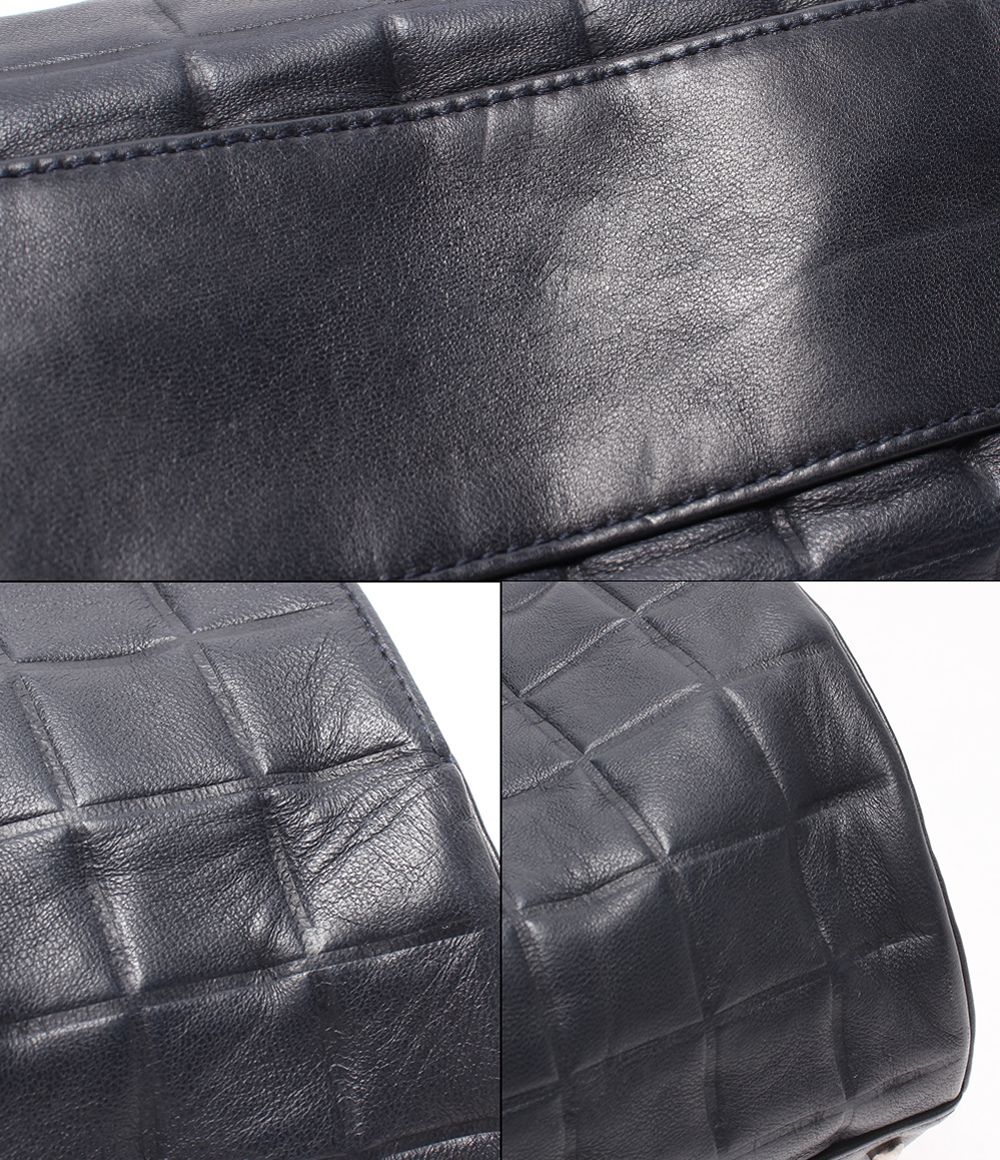 Chanel Tote Bag Silver Choco Bar Lambskin — view 8