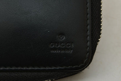 Gucci Wallet Bifold Zip Around Black Leather Sherry Line Billfold — view 3