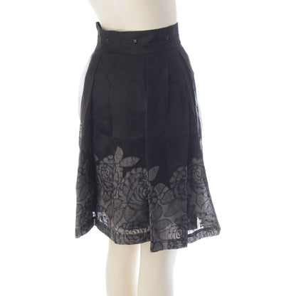Dior Silk Rose Lace Sleeveless Top Pleats Skirt Set Black Gray White /38 40 — view 6