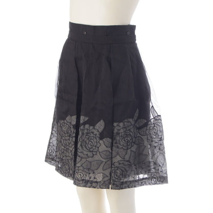 Dior Silk Rose Lace Sleeveless Top Pleats Skirt Set Black Gray White /38 40 — view 5