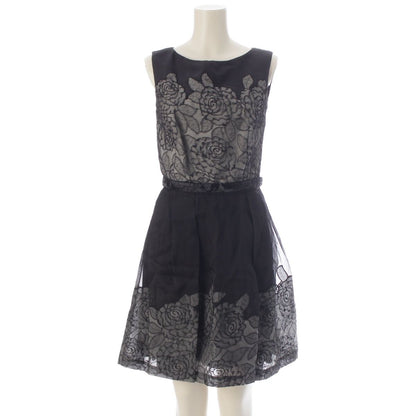 Dior Silk Rose Lace Sleeveless Top Pleats Skirt Set Black Gray White /38 40