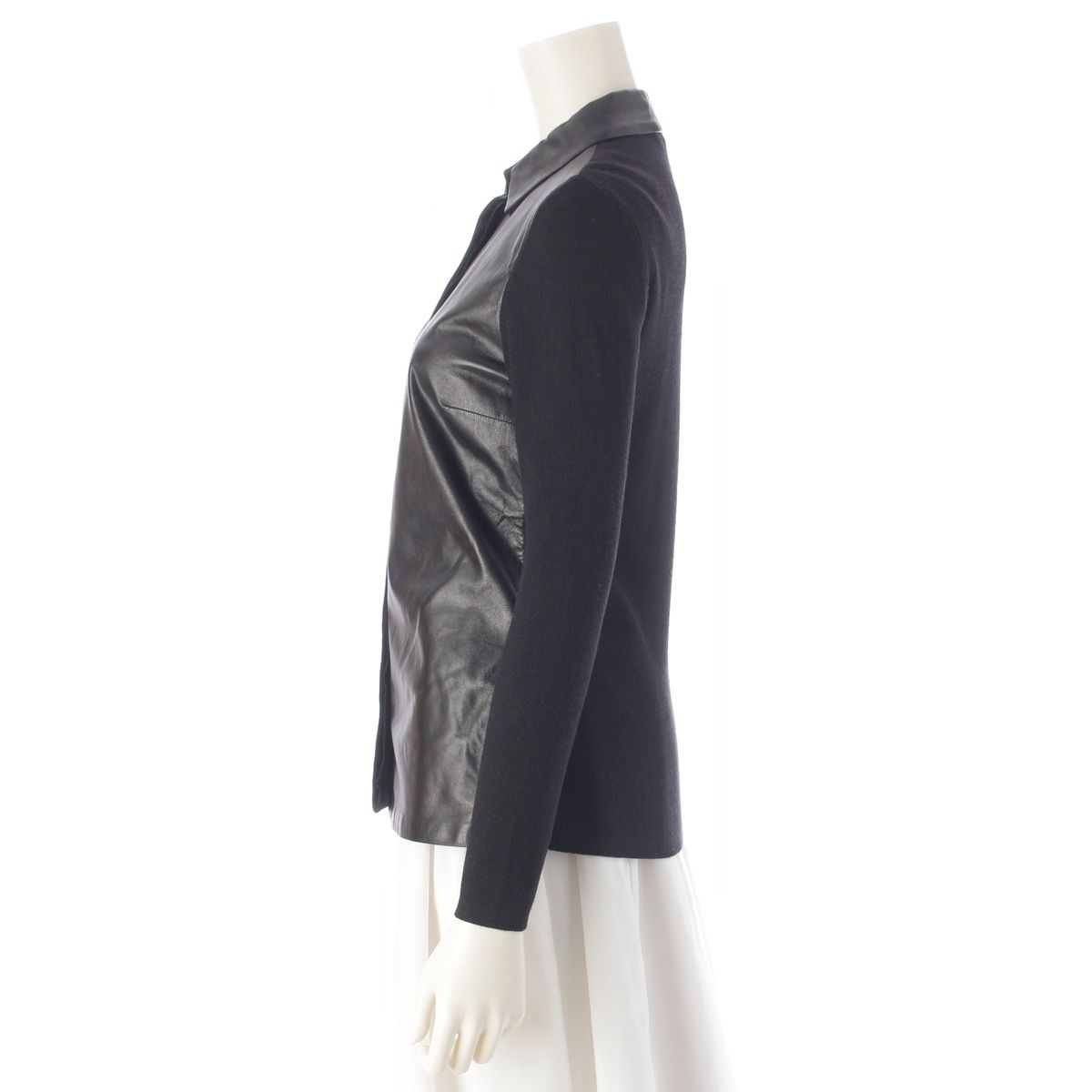 Gucci Archive Silk Wool Front Panel Contrast Knit Blouse Shirt Long Sleeve — view 3