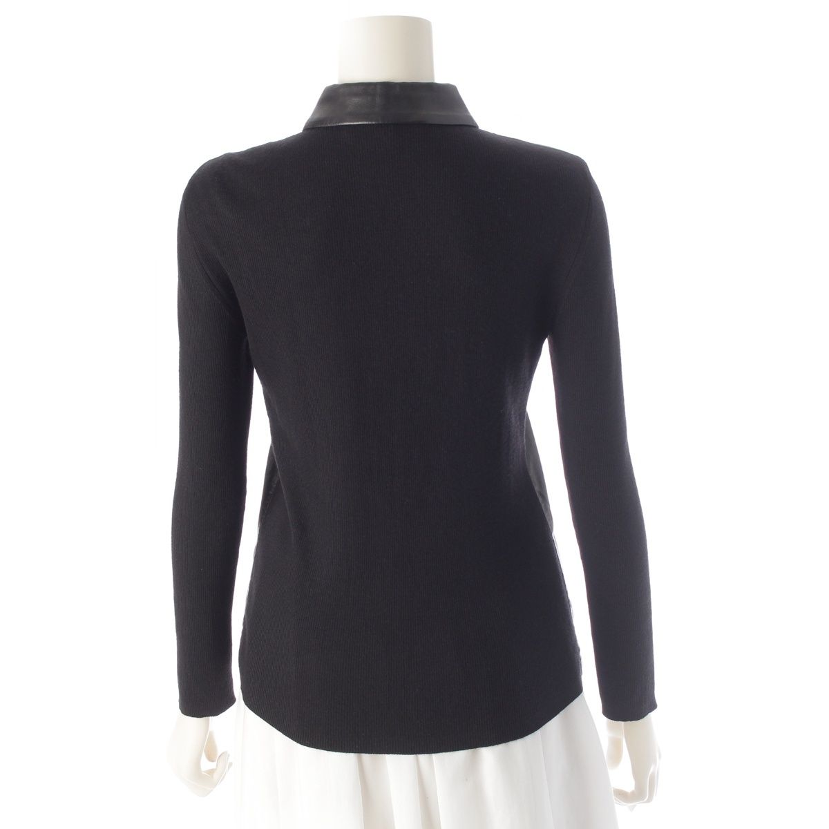 Gucci Archive Silk Wool Front Panel Contrast Knit Blouse Shirt Long Sleeve — view 4
