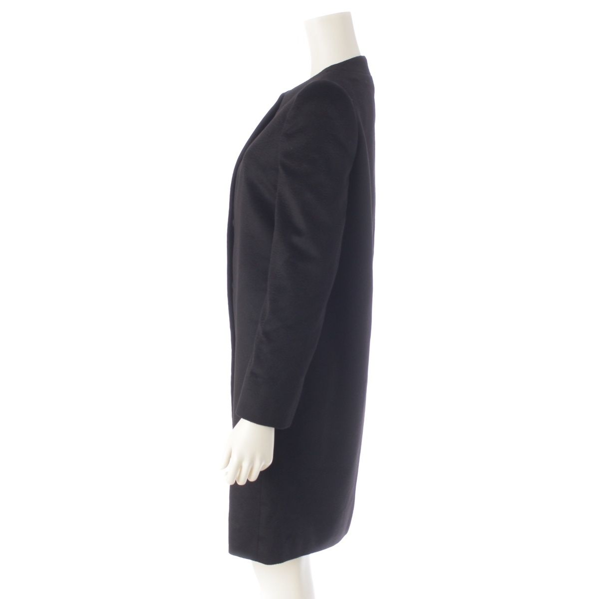 Prada Cashmere Hiyo Collarless Long Coat Black 36 — view 3
