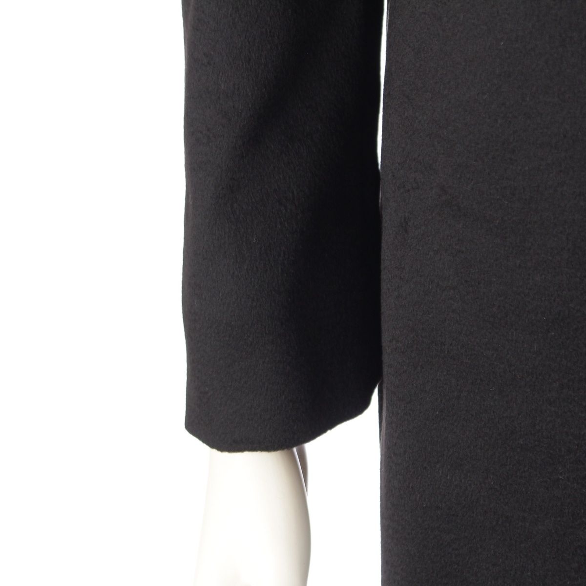 Prada Cashmere Hiyo Collarless Long Coat Black 36 — view 6