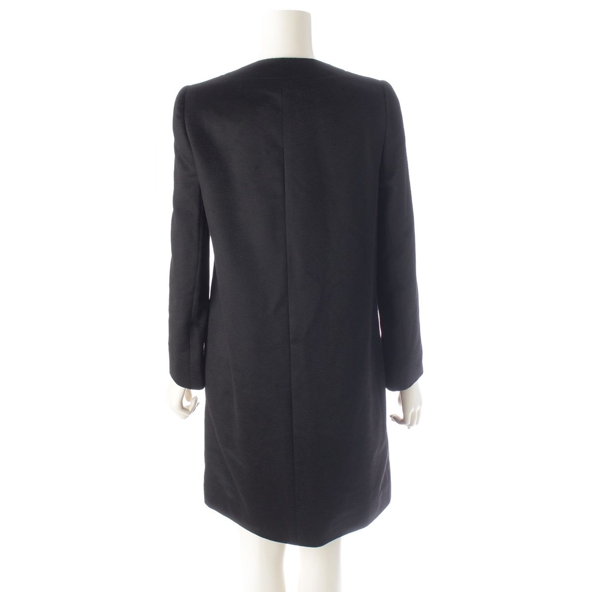 Prada Cashmere Hiyo Collarless Long Coat Black 36 — view 4