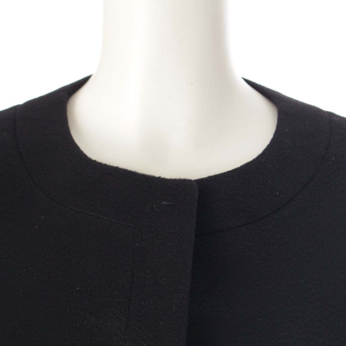 Prada Cashmere Hiyo Collarless Long Coat Black 36 — view 5