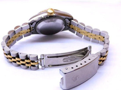 Rolex S Model Datejust Automatic Watch SS 18k Yellow Gold Combination Dial Bar — view 2