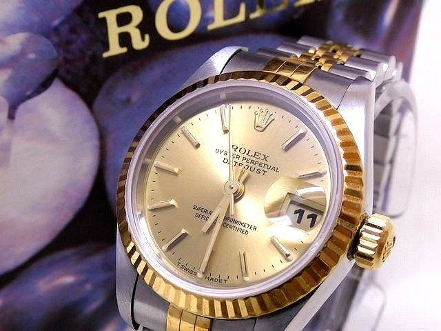 Rolex S Model Datejust Automatic Watch SS 18k Yellow Gold Combination Dial Bar