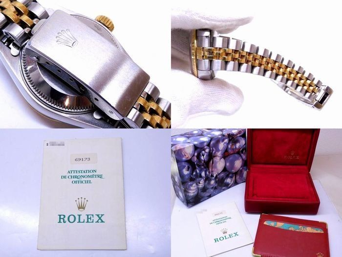 Rolex S Model Datejust Automatic Watch SS 18k Yellow Gold Combination Dial Bar — view 5