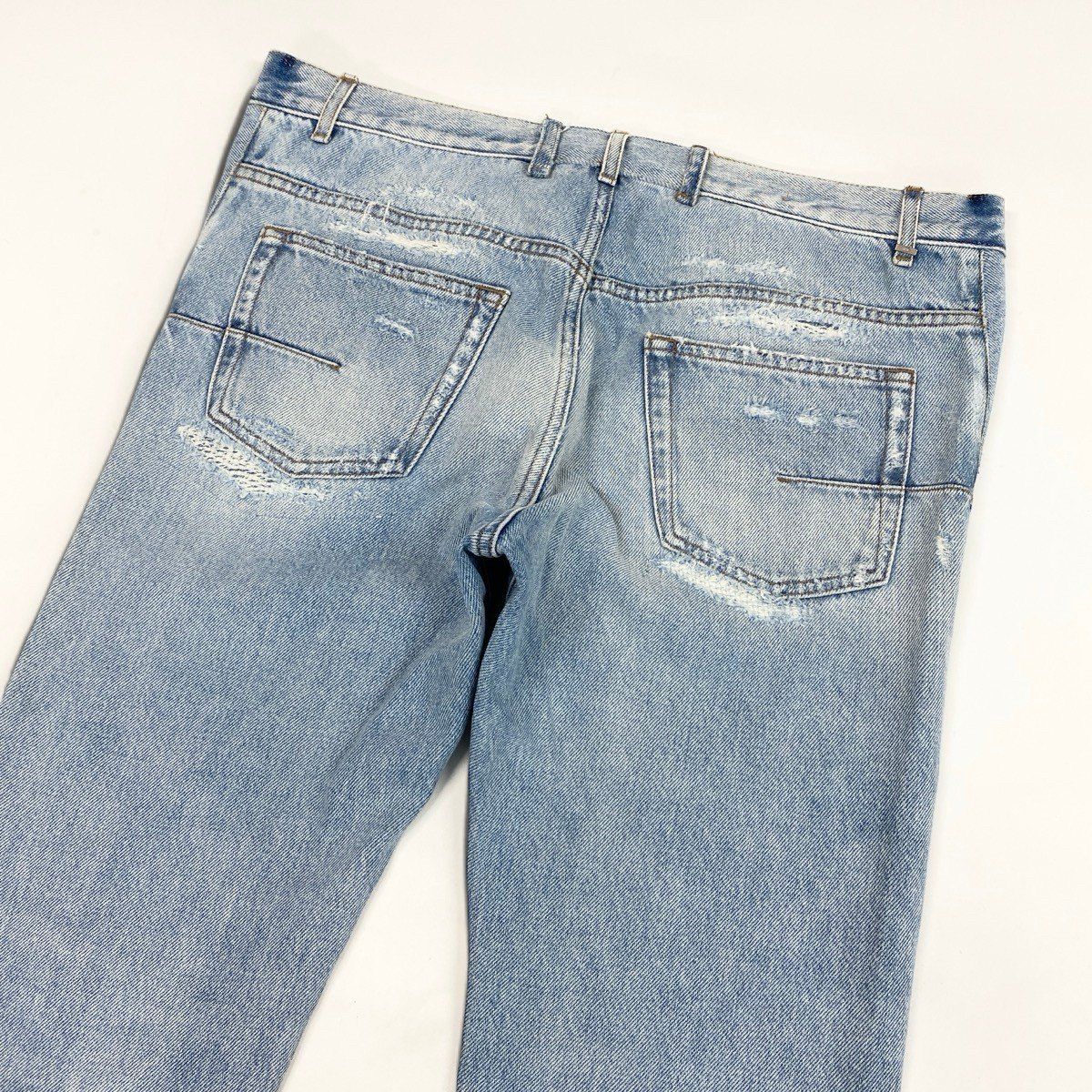 Dior Kris Van Assche Era Repair Denim Pants Light Blue Cotton 32 — view 4