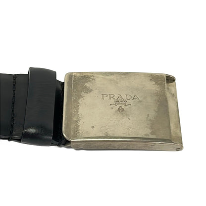Prada Belt Black Silver Leather — view 3