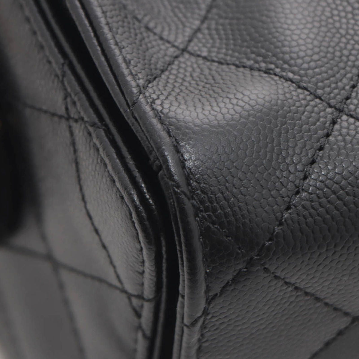 Chanel 25 Mini Black Caviar Leather Shoulder Bag — view 5