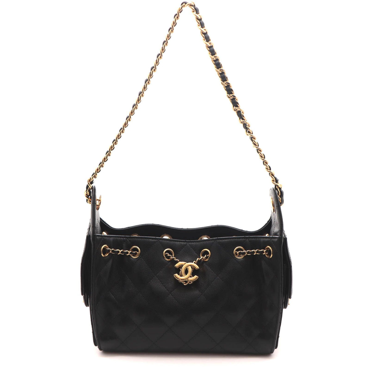 Chanel 25 Mini Black Caviar Leather Shoulder Bag