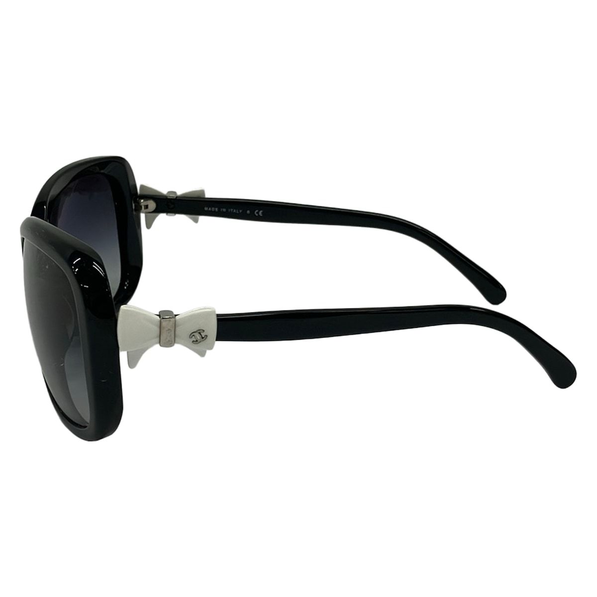 Chanel Sunglasses Black White Ribbon CC Logo Eyewear — view 2