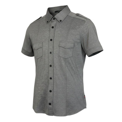Gucci Sherry Line Short Sleeve Shirt Polo Gray Cotton XL