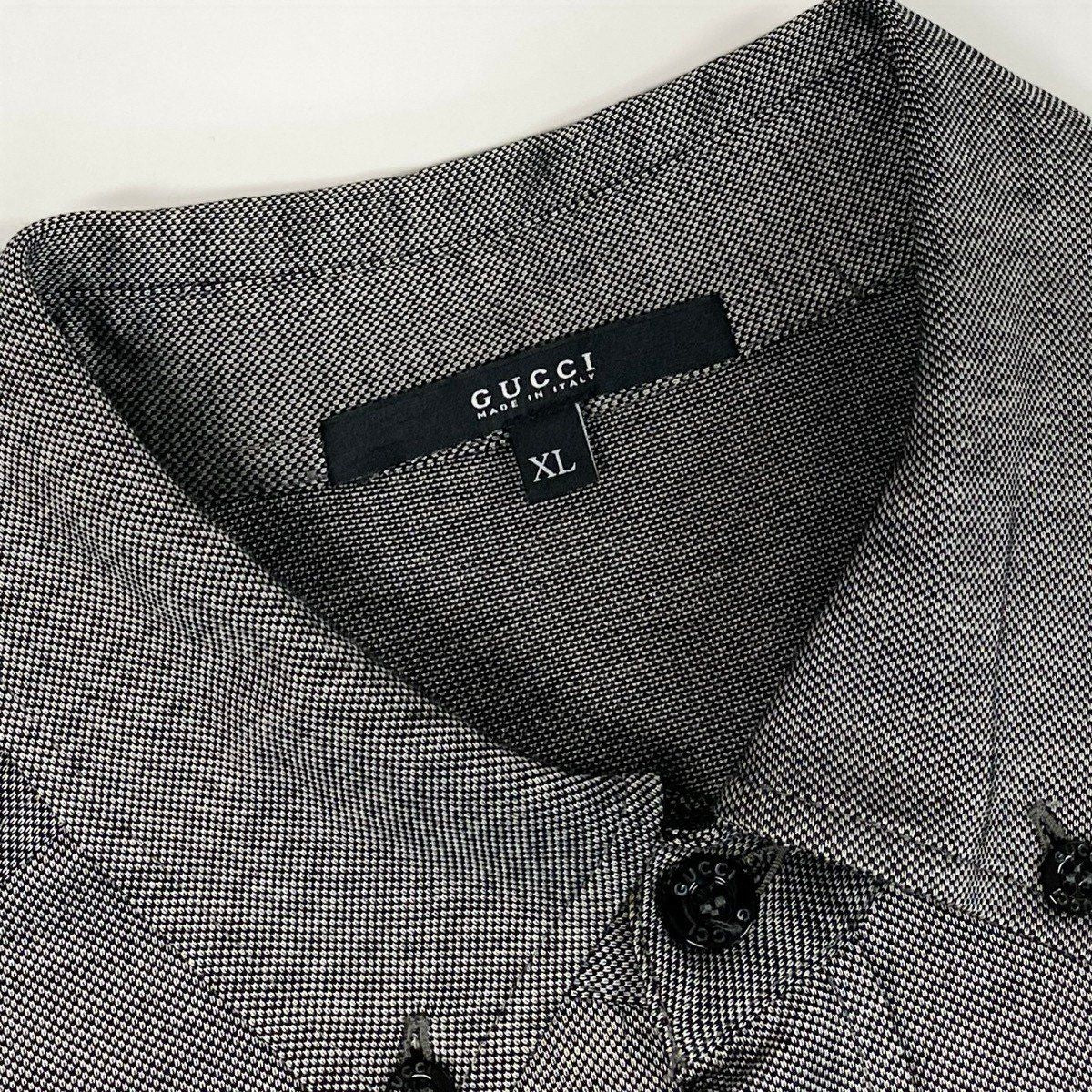 Gucci Sherry Line Short Sleeve Shirt Polo Gray Cotton XL — view 6