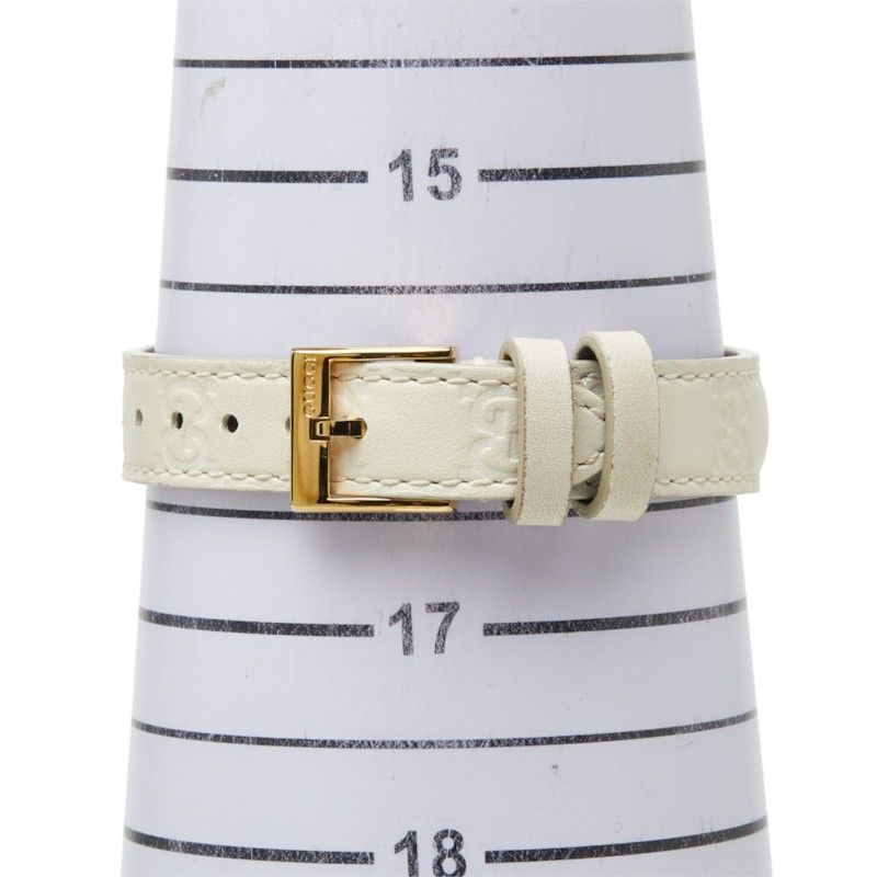 Gucci G-Timeless Bee Watch 126.5 Beige Gold White Stainless Steel Leather — view 7