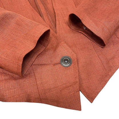 Saint Laurent Set Skirt Short Jacket Linen Blend Orange M — view 5