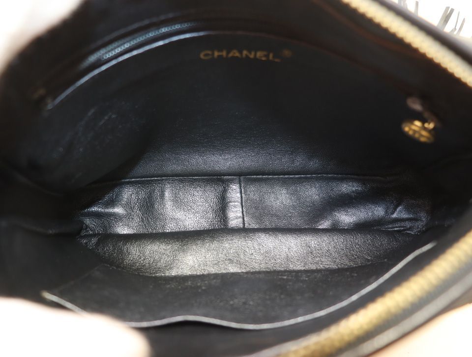 Chanel V-stitch Lambskin Fringe Chain Shoulder Bag — view 7