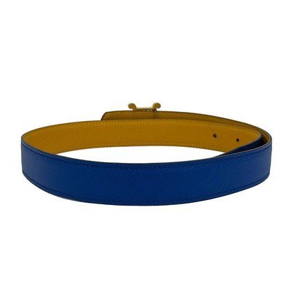 Hermes Belt 65 Blue Yellow Harp Gold Leather — view 2