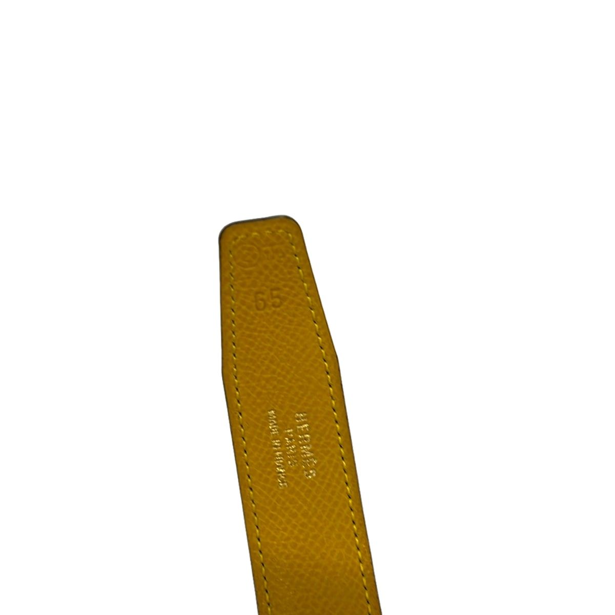 Hermes Belt 65 Blue Yellow Harp Gold Leather — view 5