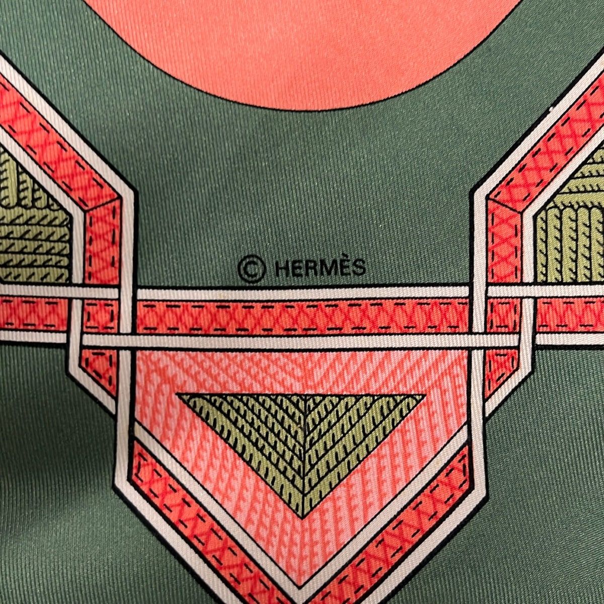 Hermes Scarf Carre 90 Orange Green Multi Cuirs du Desert — view 2
