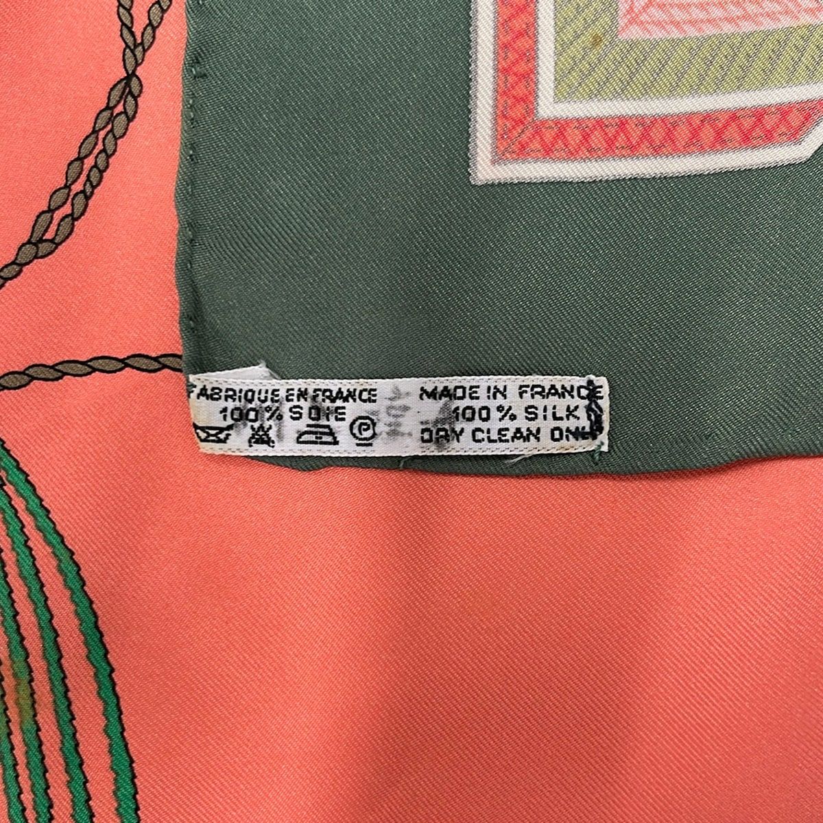 Hermes Scarf Carre 90 Orange Green Multi Cuirs du Desert — view 3
