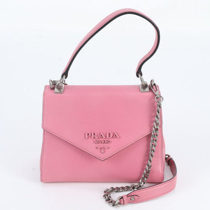 Prada Saffiano Leather 2-Way Chain Shoulder Bag Crossbody Hand