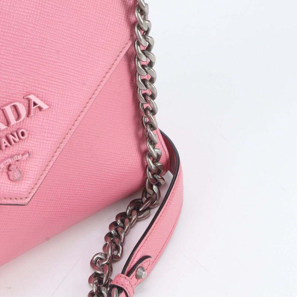 Prada Saffiano Leather 2-Way Chain Shoulder Bag Crossbody Hand — view 3