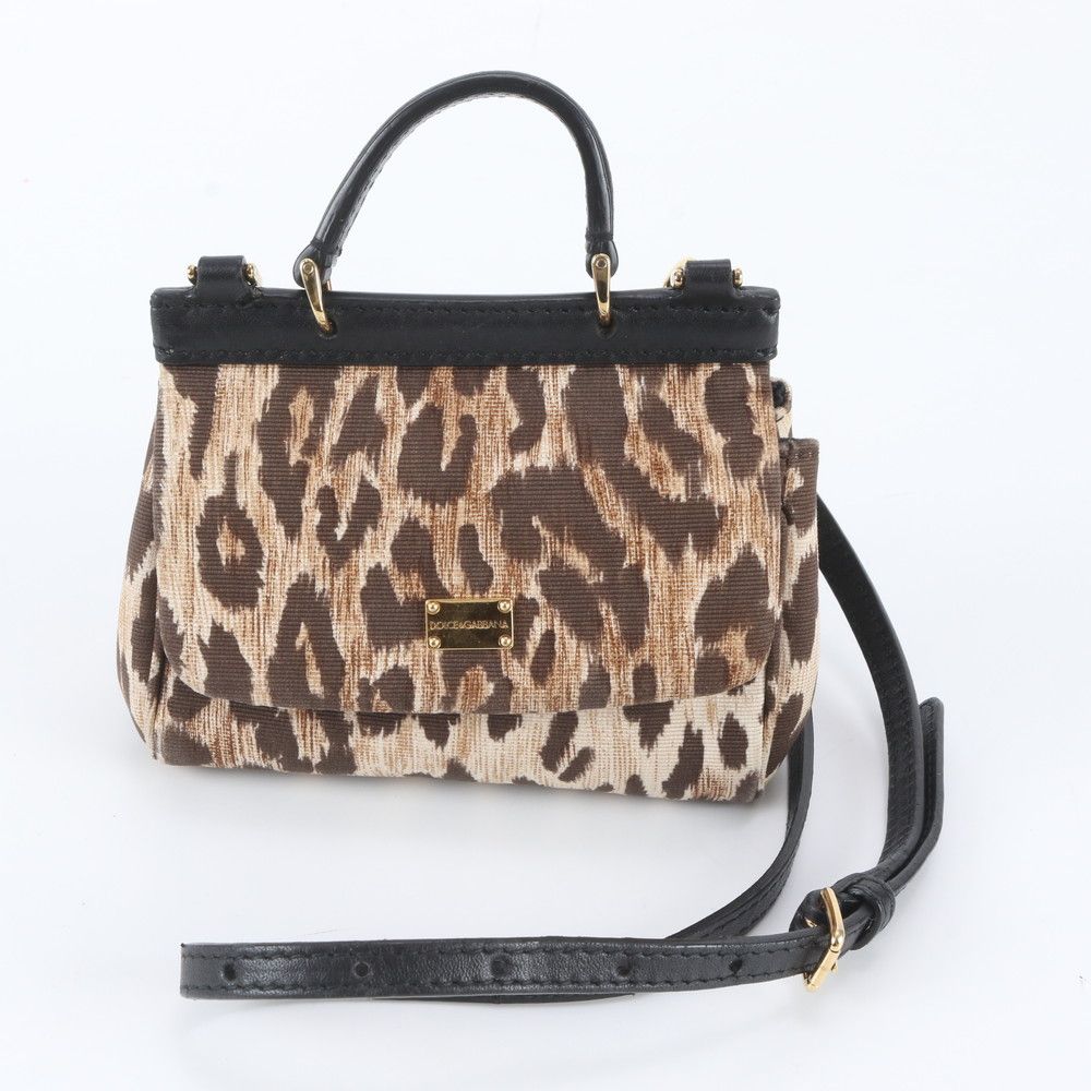Dolce & Gabbana D&G Sicily Leopard Leather 2-Way Shoulder Bag