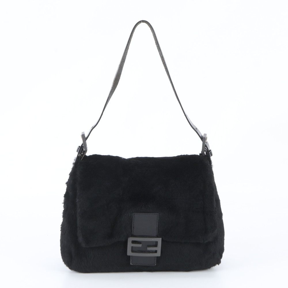 Fendi Mamma Bucket Baguette Leather Black Shoulder Bag