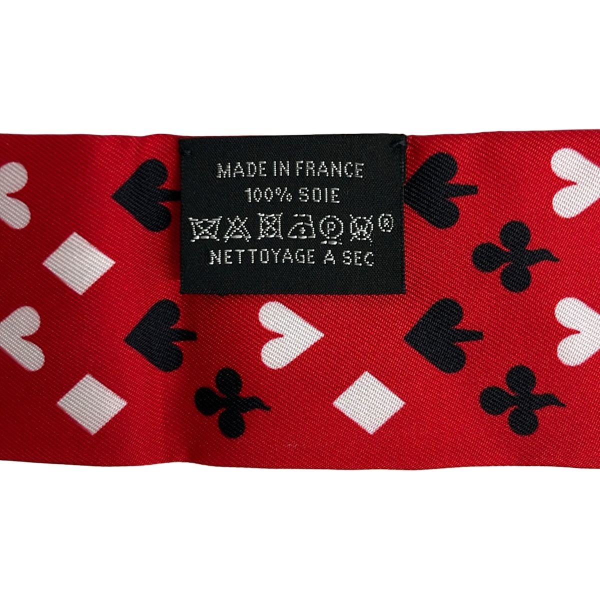 Hermes Scarf Twilly Red White Multi Jeu de Cartes Playing Cards — view 3