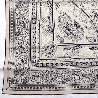 Hermes Carre Geant 140 Cheval Cool Bandana Scarf Shawl Cashmere Silk — view 4