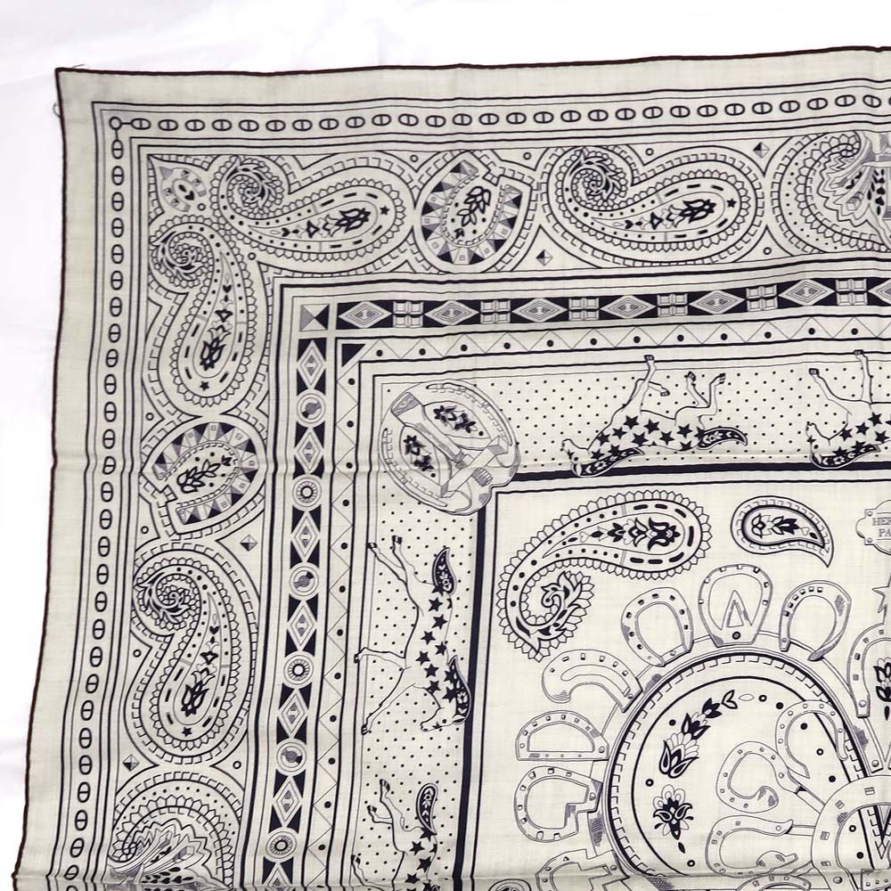 Hermes Carre Geant 140 Cheval Cool Bandana Scarf Shawl Cashmere Silk — view 3