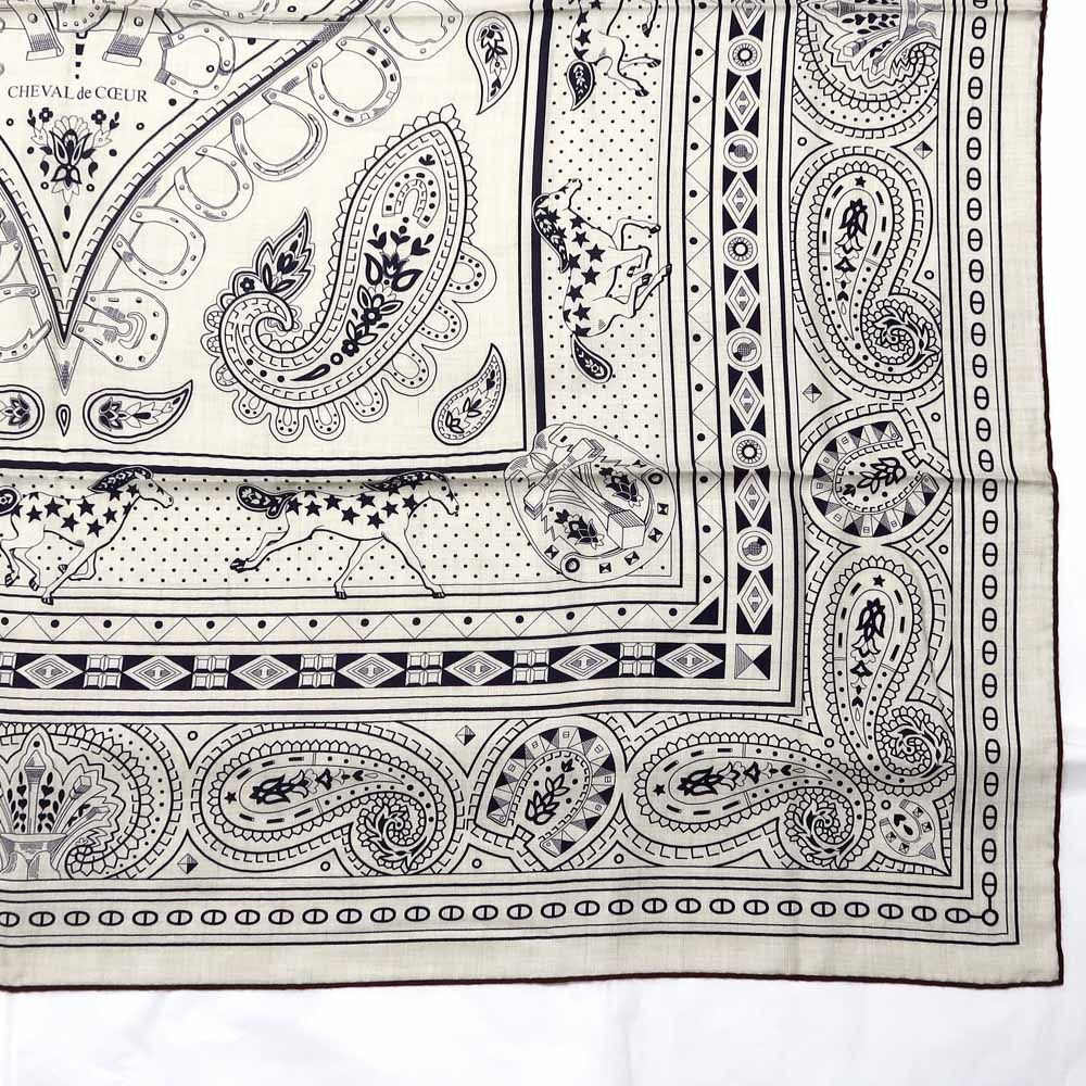 Hermes Carre Geant 140 Cheval Cool Bandana Scarf Shawl Cashmere Silk — view 6