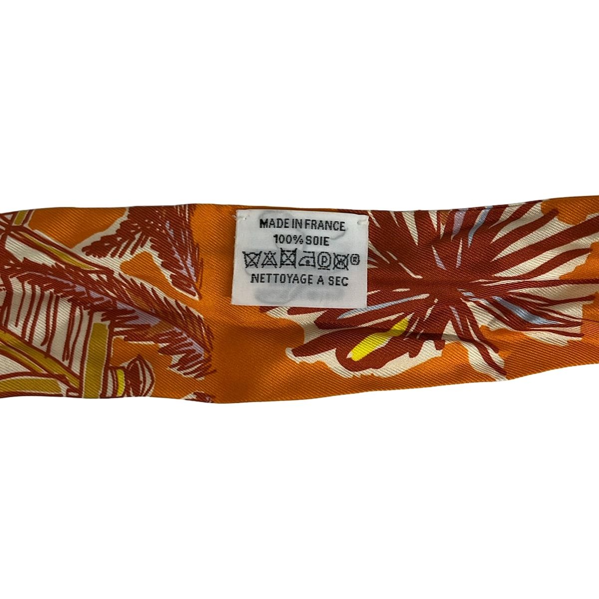 Hermes Scarf Twilly Orange Ivory Multi Ribbon Rayures D'ete — view 3