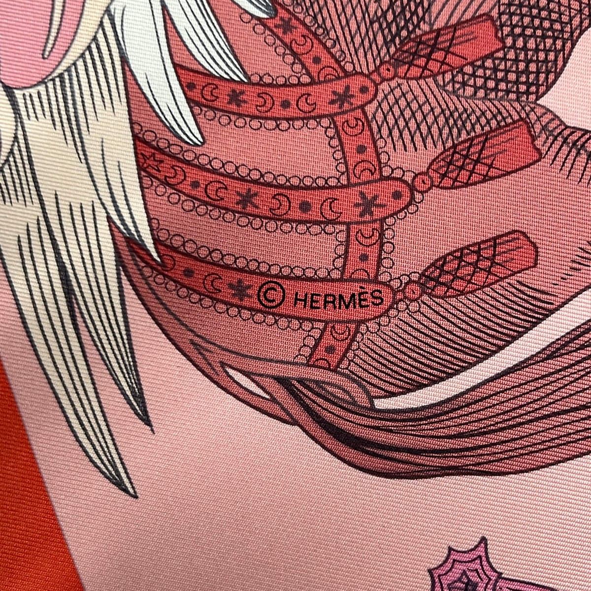 Hermes Scarf Carre 90 Pink Red Multi Della Cavalleria Favolosa — view 2