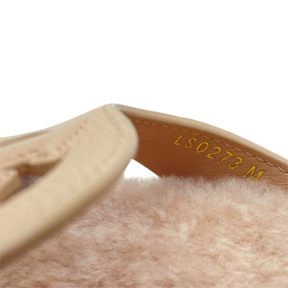 Louis Vuitton Flat Sandals LV Isola Line Mules Leather Shearling Fleece Pink — view 6