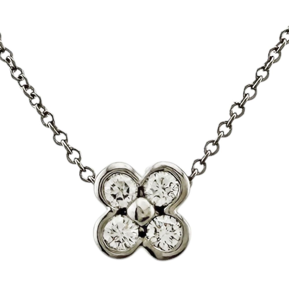 Tiffany & Co Bezel Set Necklace Platinum Diamond