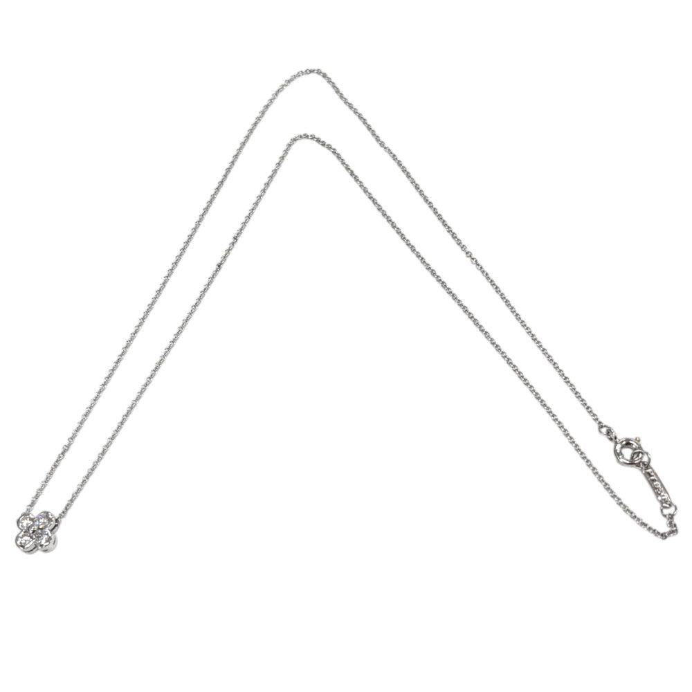 Tiffany & Co Bezel Set Necklace Platinum Diamond — view 7