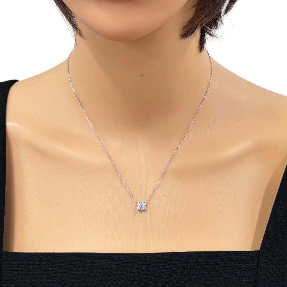 Tiffany & Co Bezel Set Necklace Platinum Diamond — view 2