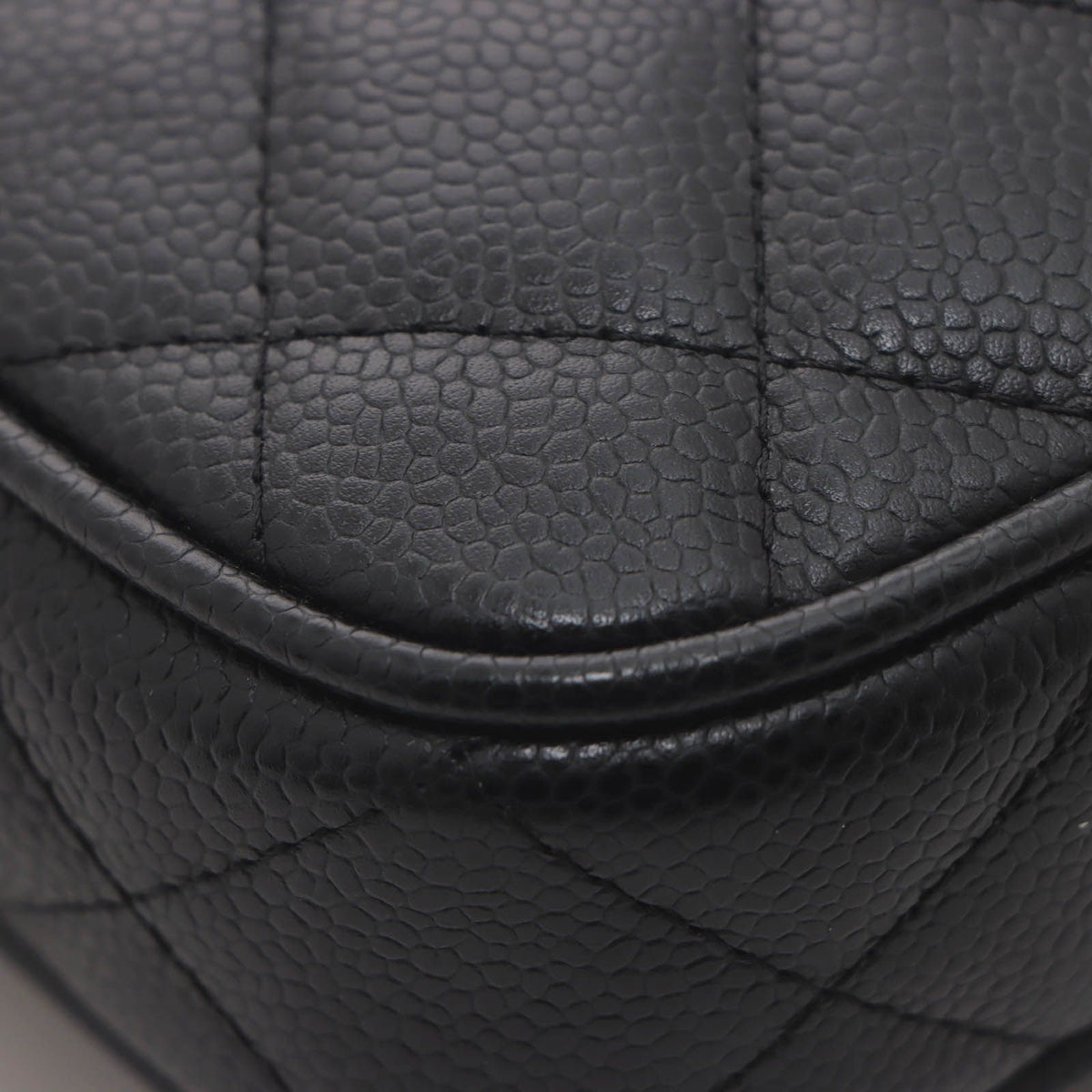 Chanel Quilted Chain Shoulder Black Caviar Bag — view 6