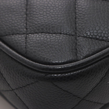 Chanel Quilted Chain Shoulder Black Caviar Bag — view 6