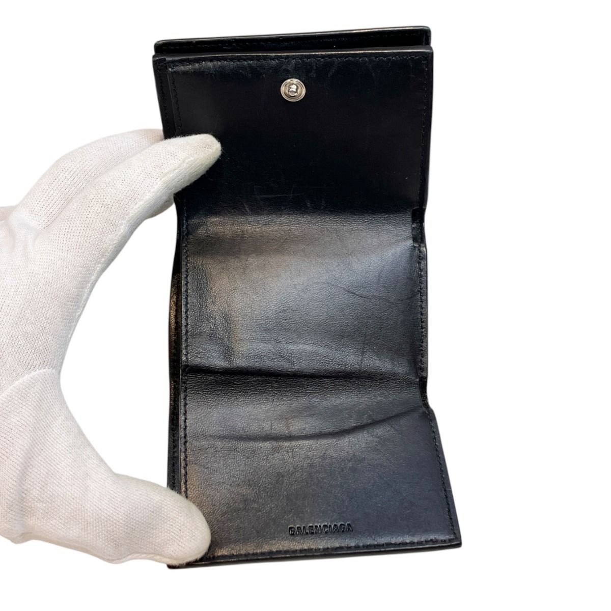 Balenciaga Mini Wallet Trifold Calfskin — view 3