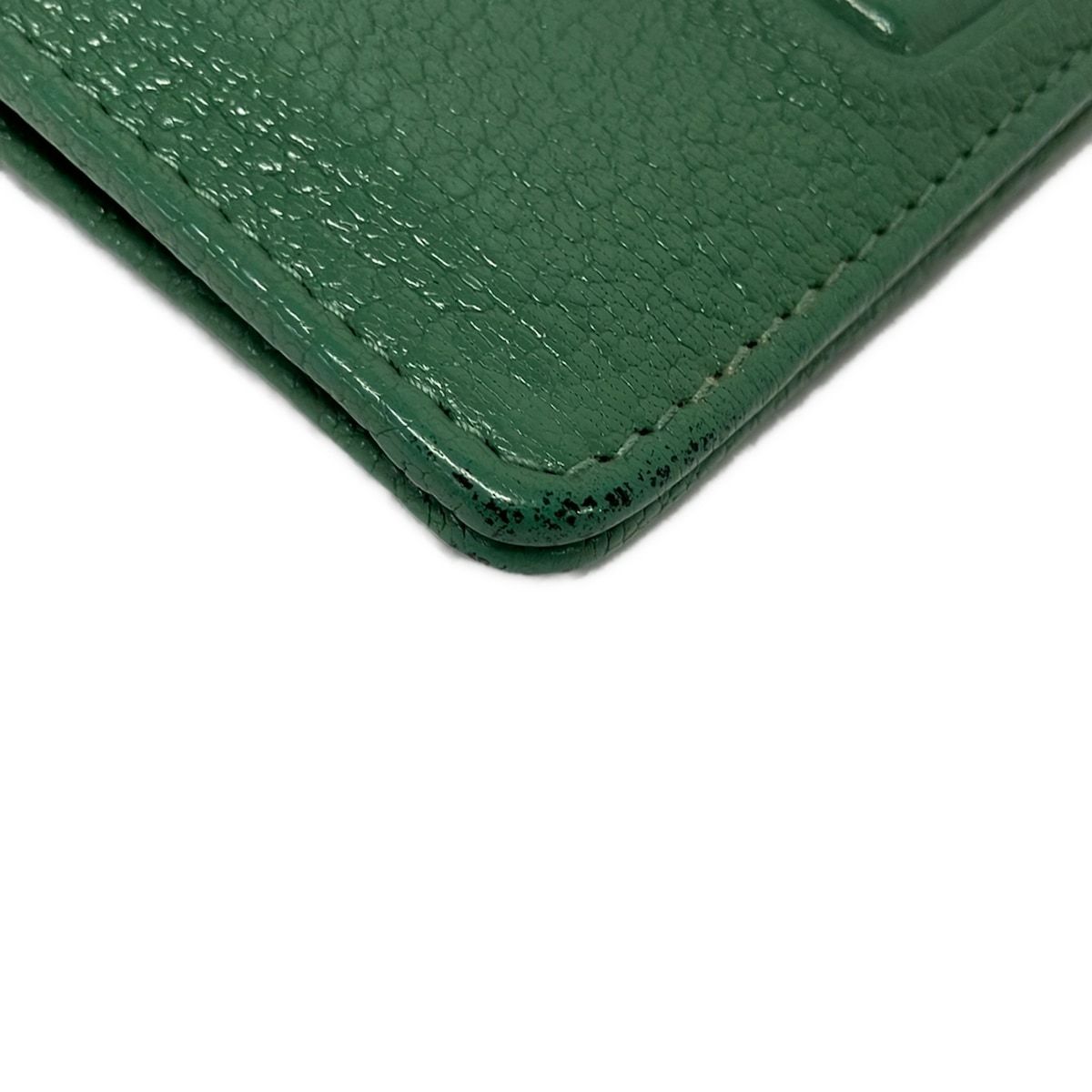 Miu Miu Bifold Wallet Green Gray Leather — view 6
